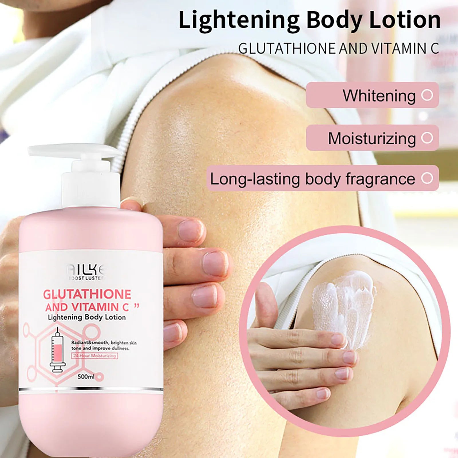 NNEOBA Whitening Black Spots Corrector, Body Skin Care Lotion, With Glutathion, Shea Butter, Collagen, Moisturizing Body Cream